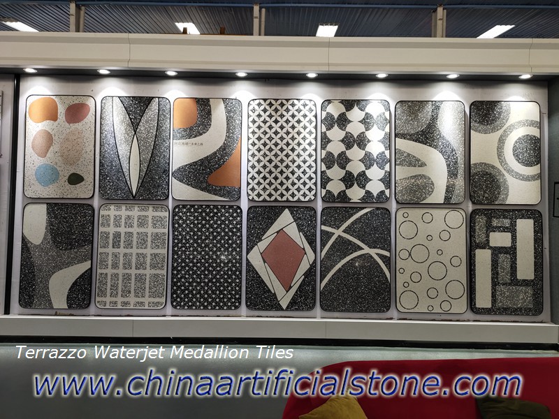Bespoke precast terrazzo mosaics tiles 800x800x20mm 