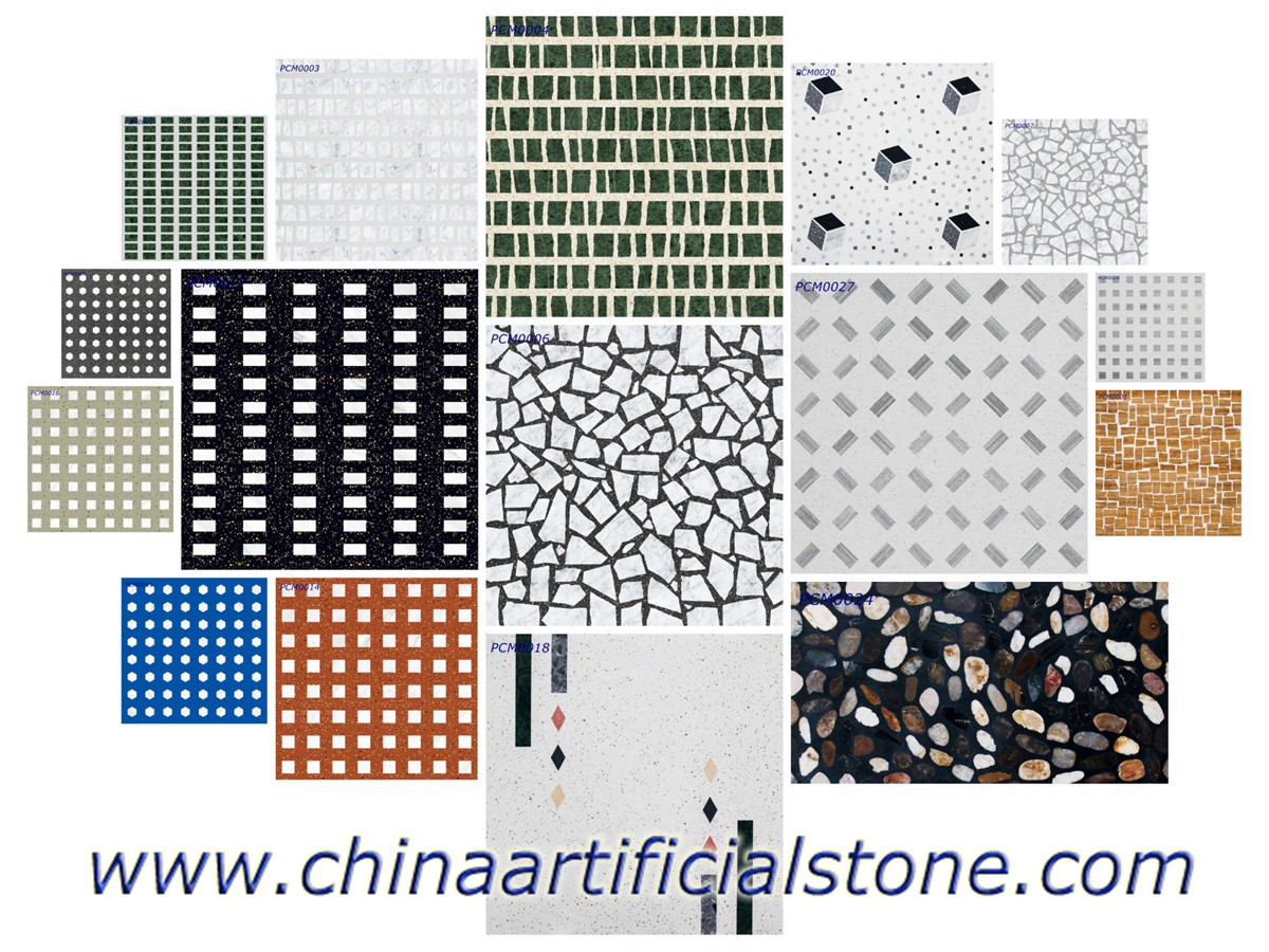 Large Aggregate Terrazzo Mosaics Floor tiles 80x80x2cm 