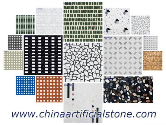 Bespoke terrazzo mosaics floor tiles 800x800x20mm