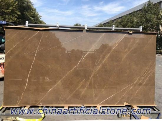 Brown Sintered Stone Polished Slabs for Countertops