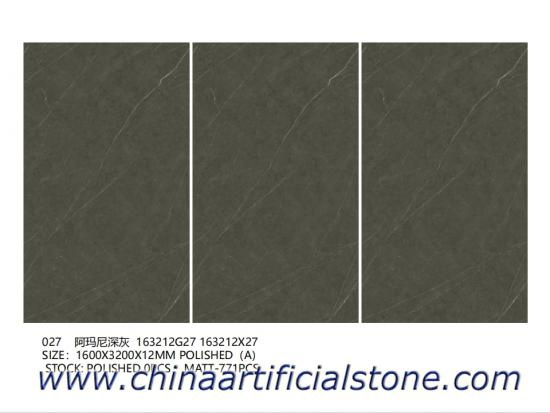 12mm Armani Dark Grey Porcelain Slabs 1600x3200